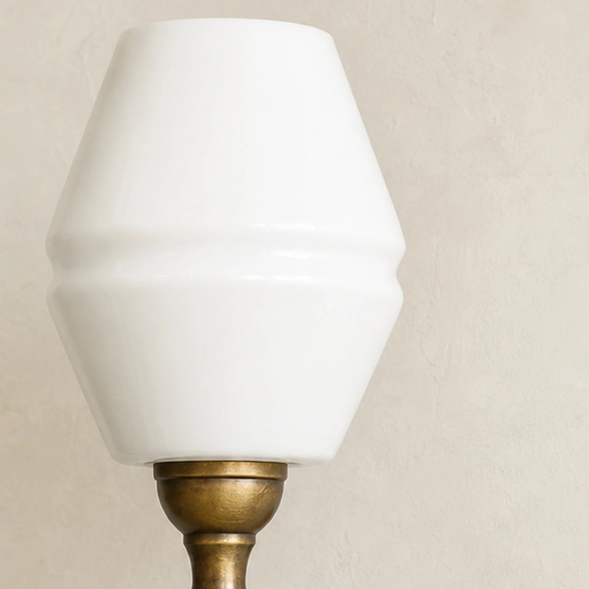 White glass shade detail