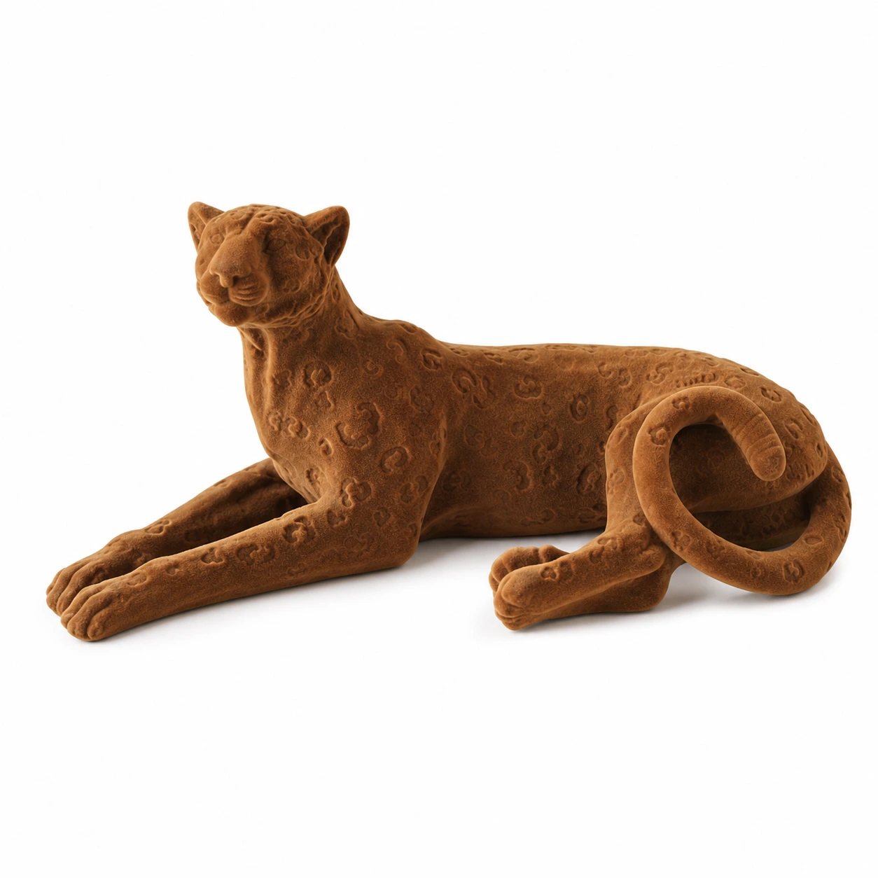 Style C brown lying leopard sculpture