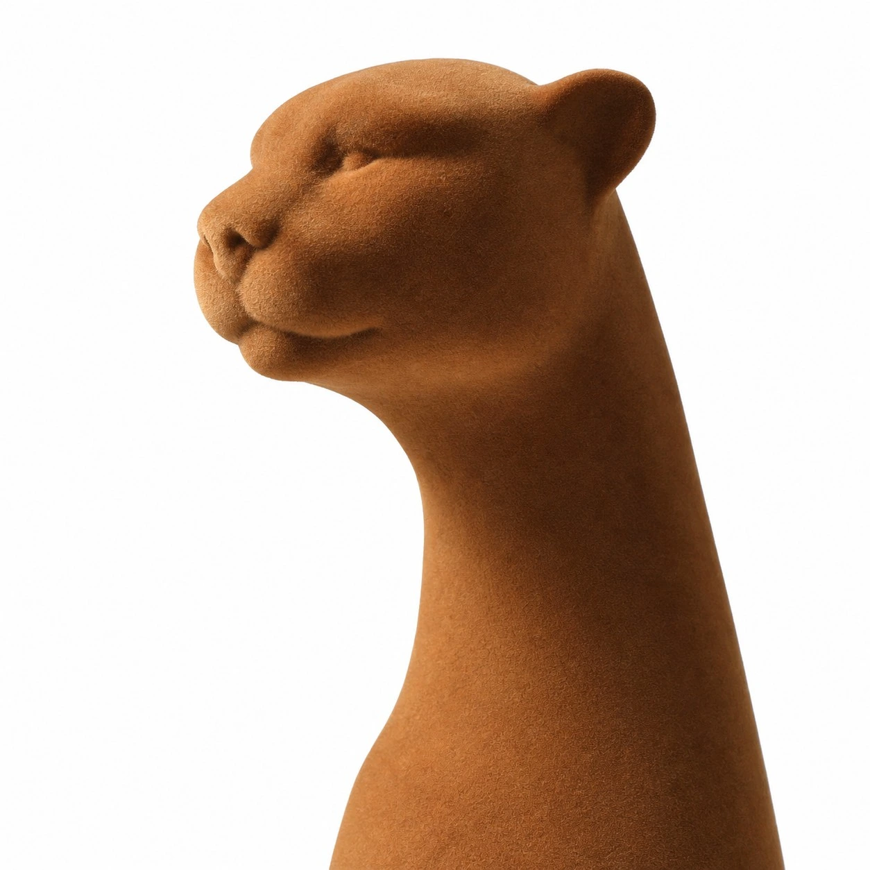Smooth flocked leopard head detail