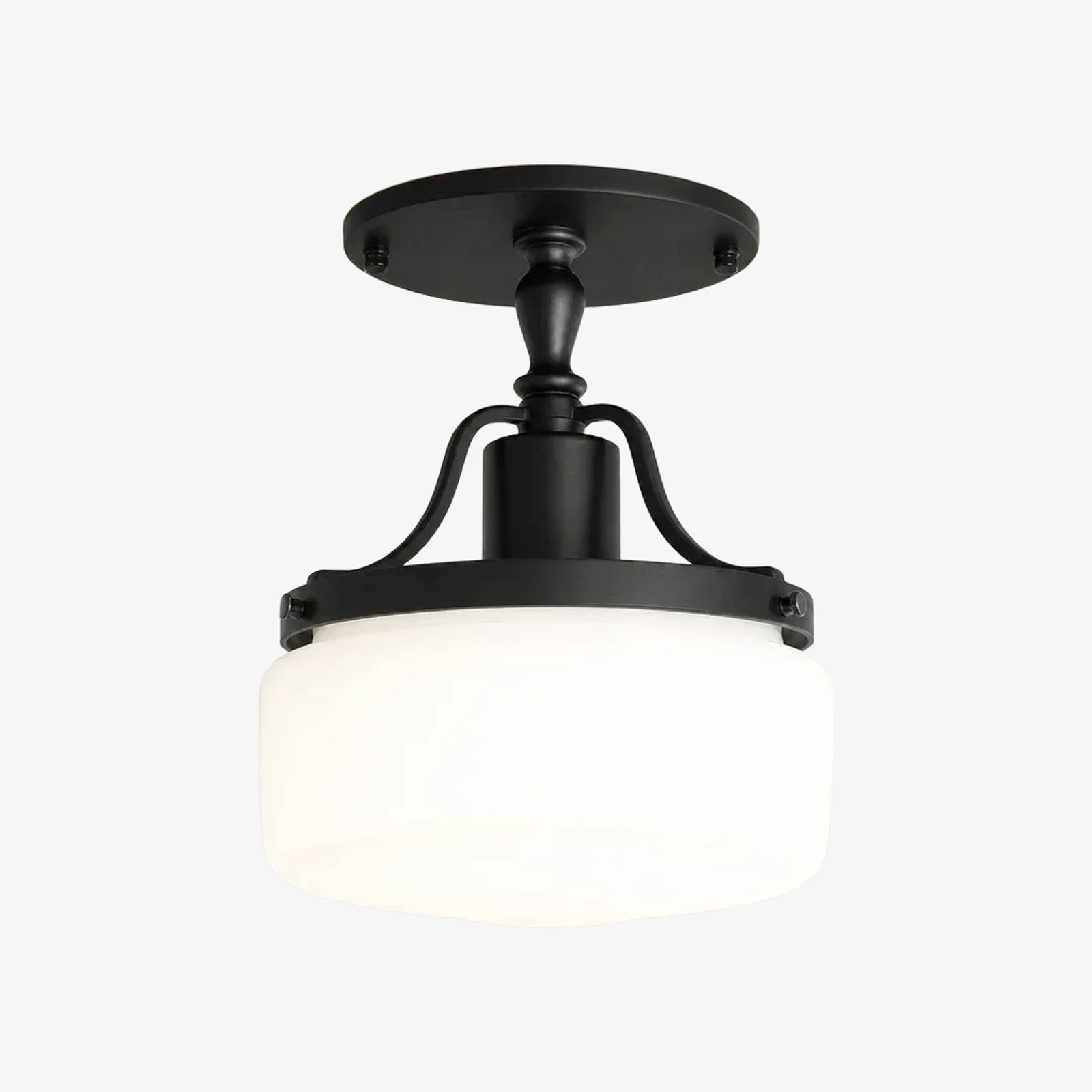 Black milk glass ceiling light