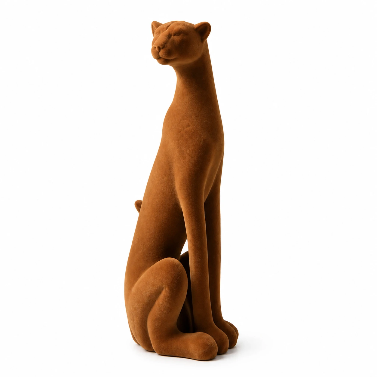Style B brown sitting leopard sculpture