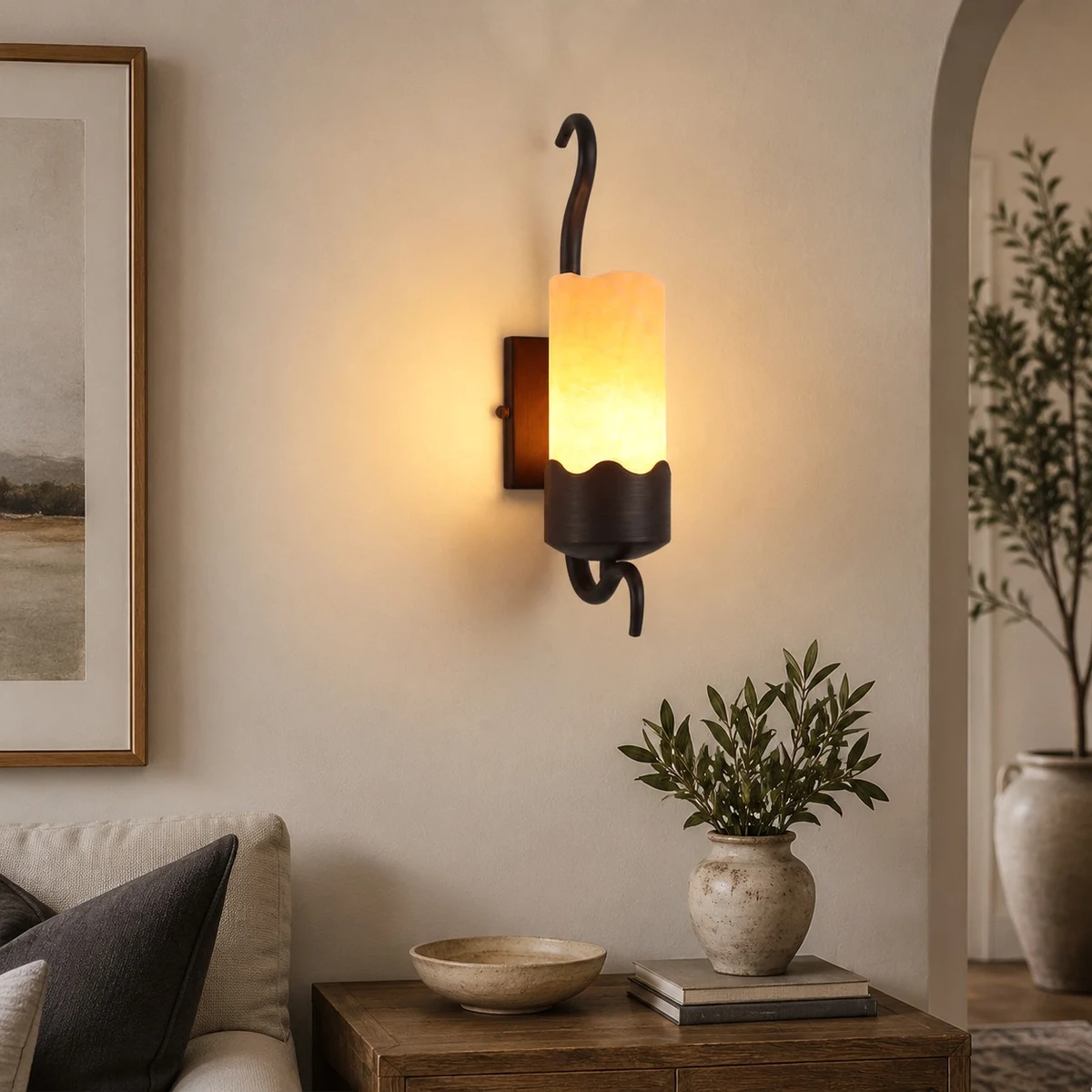 Rustic wall sconce lifestyle image