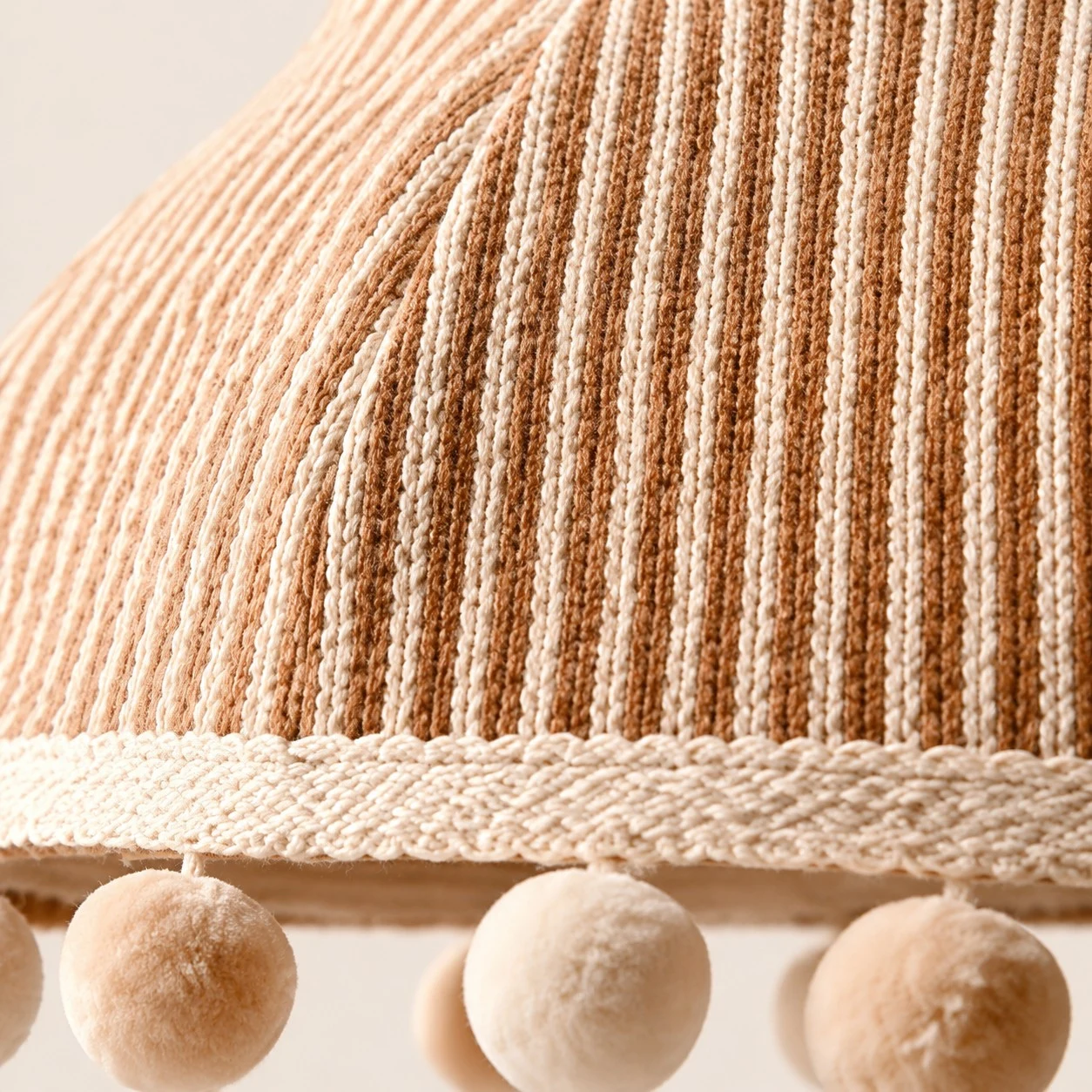 French Cream Pom Pom Fabric Pendant Light