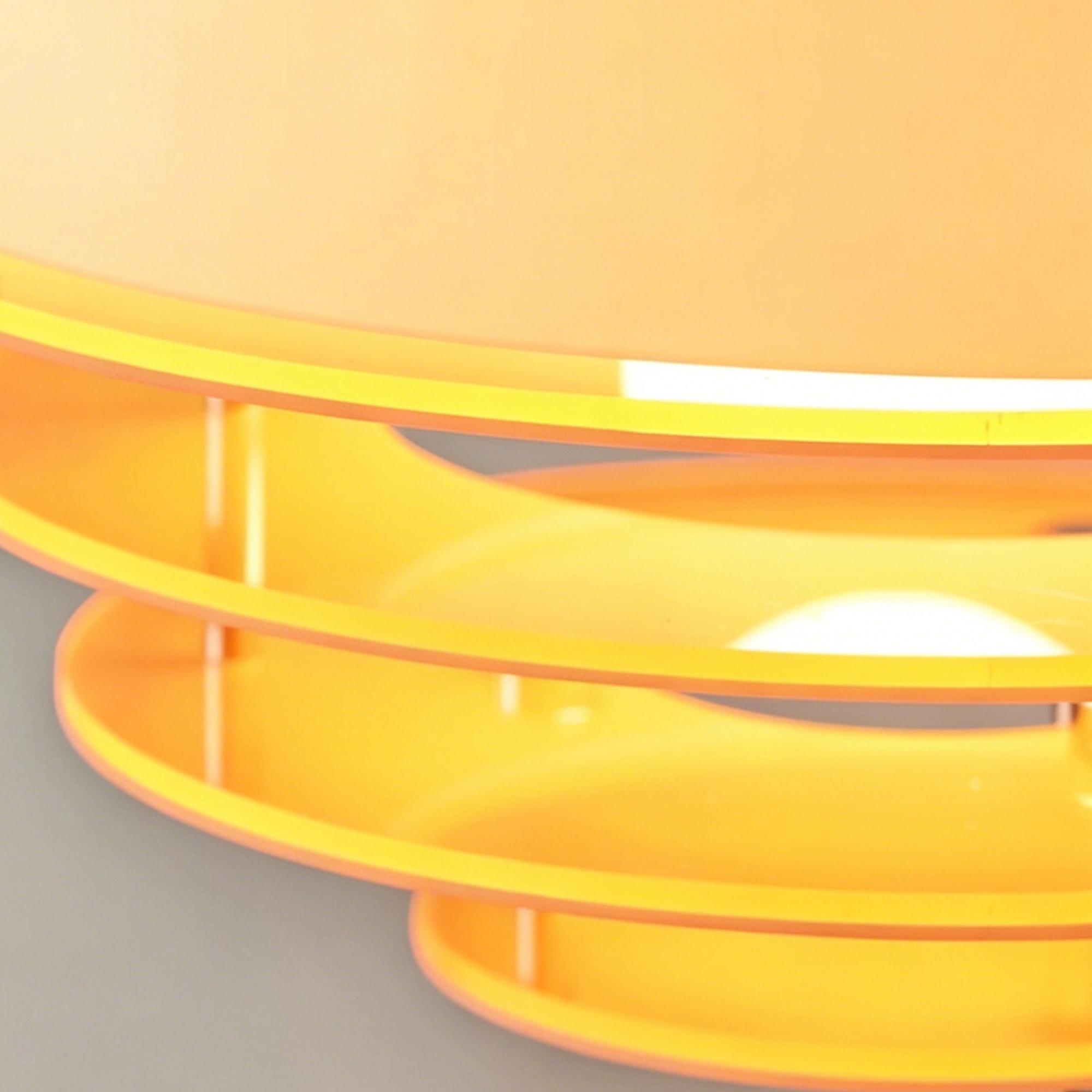 Detalle de anillos acrílicos naranja de la lámpara Afterglow