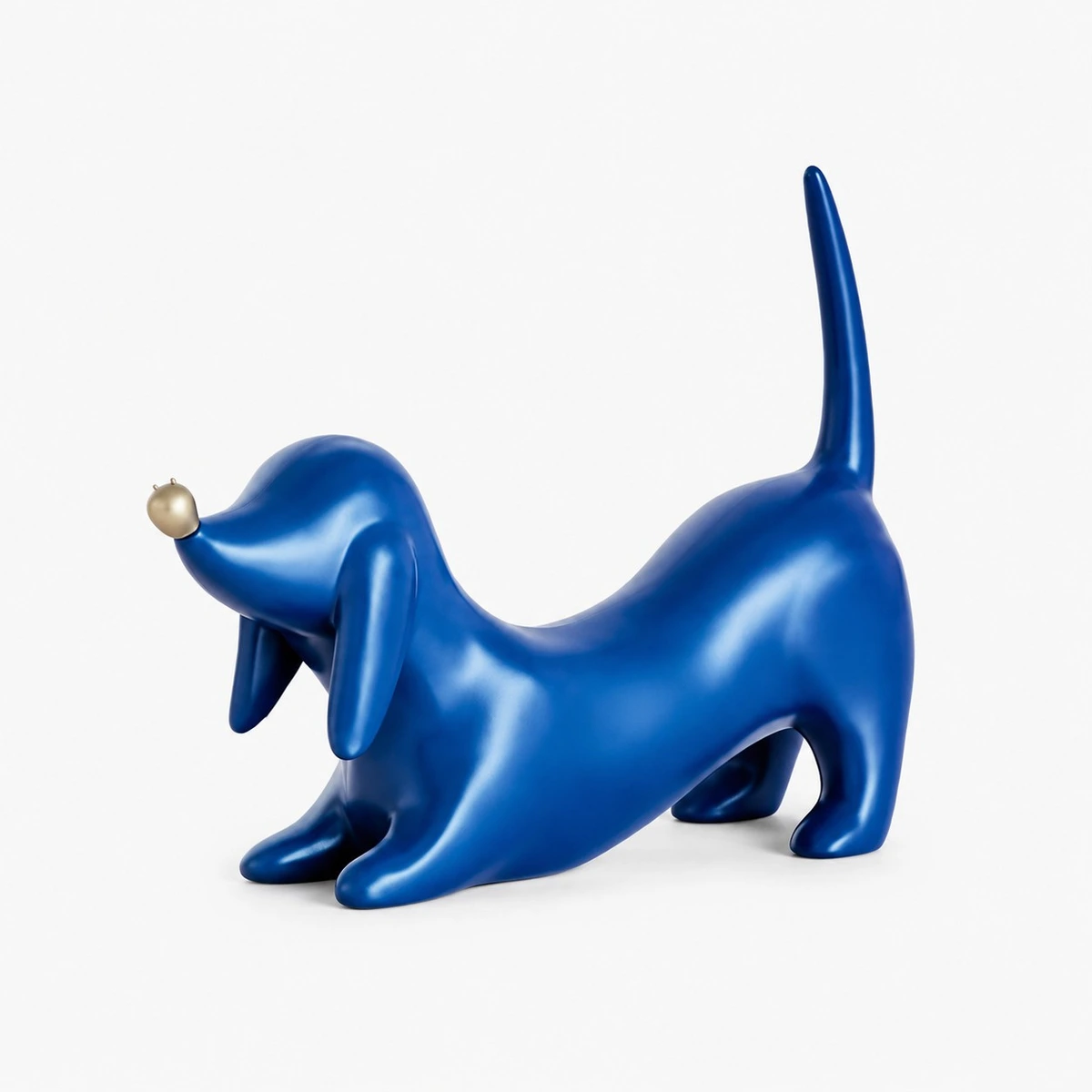 Klein blue beagle dog tabletop sculpture