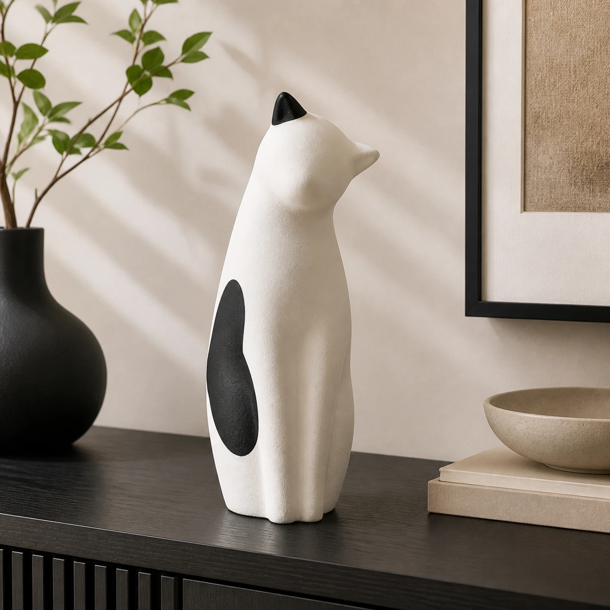 Style F modern cat tabletop ornament in home decor scene