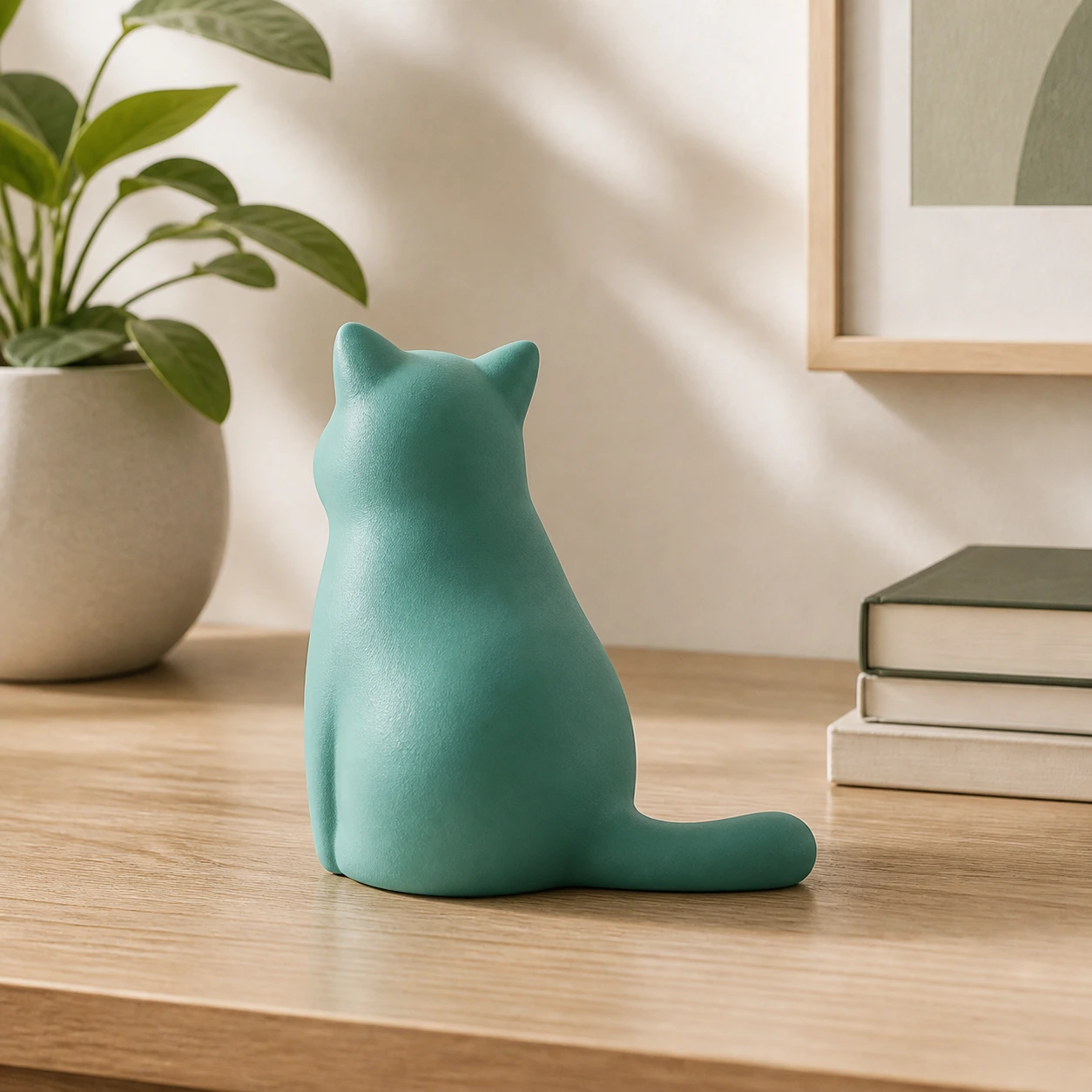 Style C modern cat tabletop ornament in home decor scene