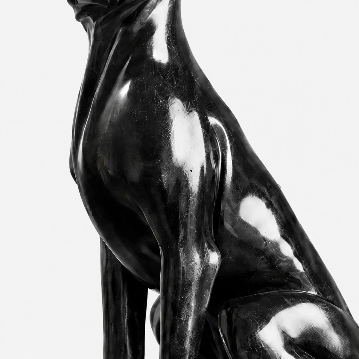 Glossy body detail of dog sculpture
